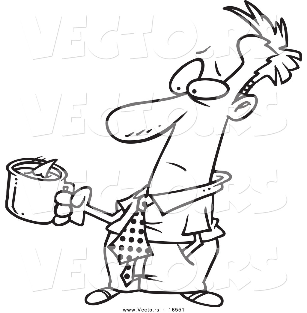 1024x1044 Vector Of Cartoon Man Holding Bad Cup Of Coffee