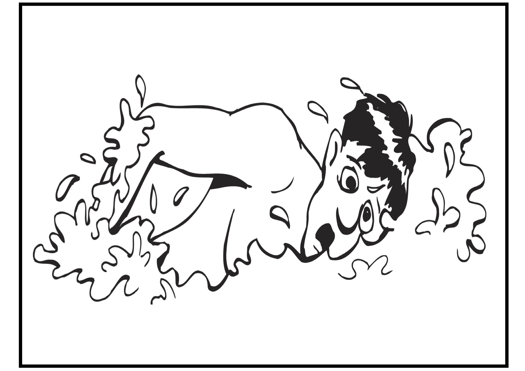 1754x1239 Swimming Coloring Page