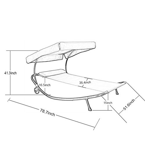 500x554 Abba Patio Outdoor Portable Single Hammock Bed Swimming Pool