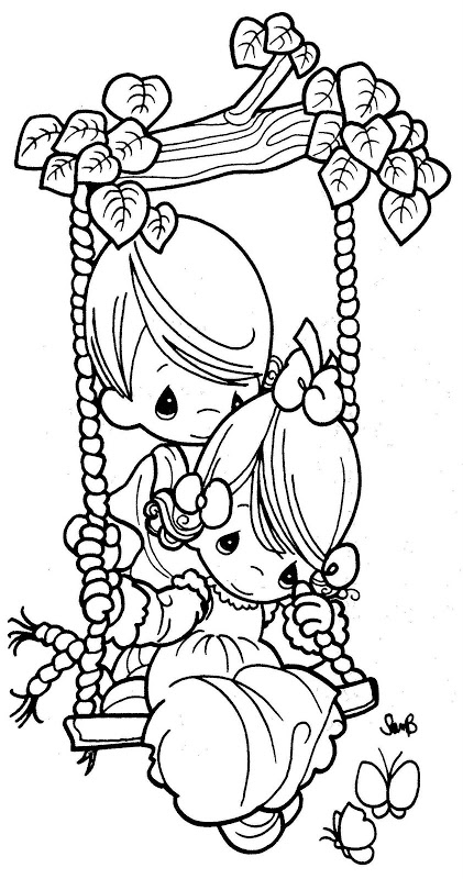 421x800 Coloring Pages Couple In A Swing