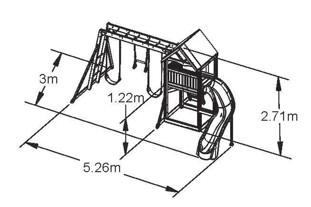 1200x800 Morton Climbing Frame With Slide, Picnic Table And Swings