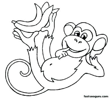 377x338 5 Little Monkeys Coloring Page Stripy Monkey Coloring Page In