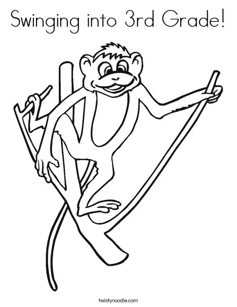 468x605 Swinging Into 3rd Grade Coloring Page