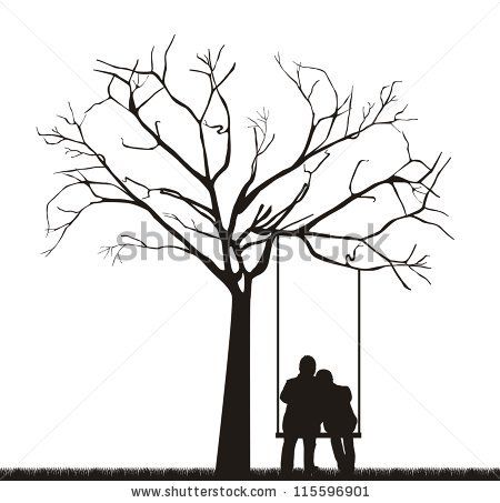 450x453 Stock Vector Black Couple Under Tree Over Swing. Vector