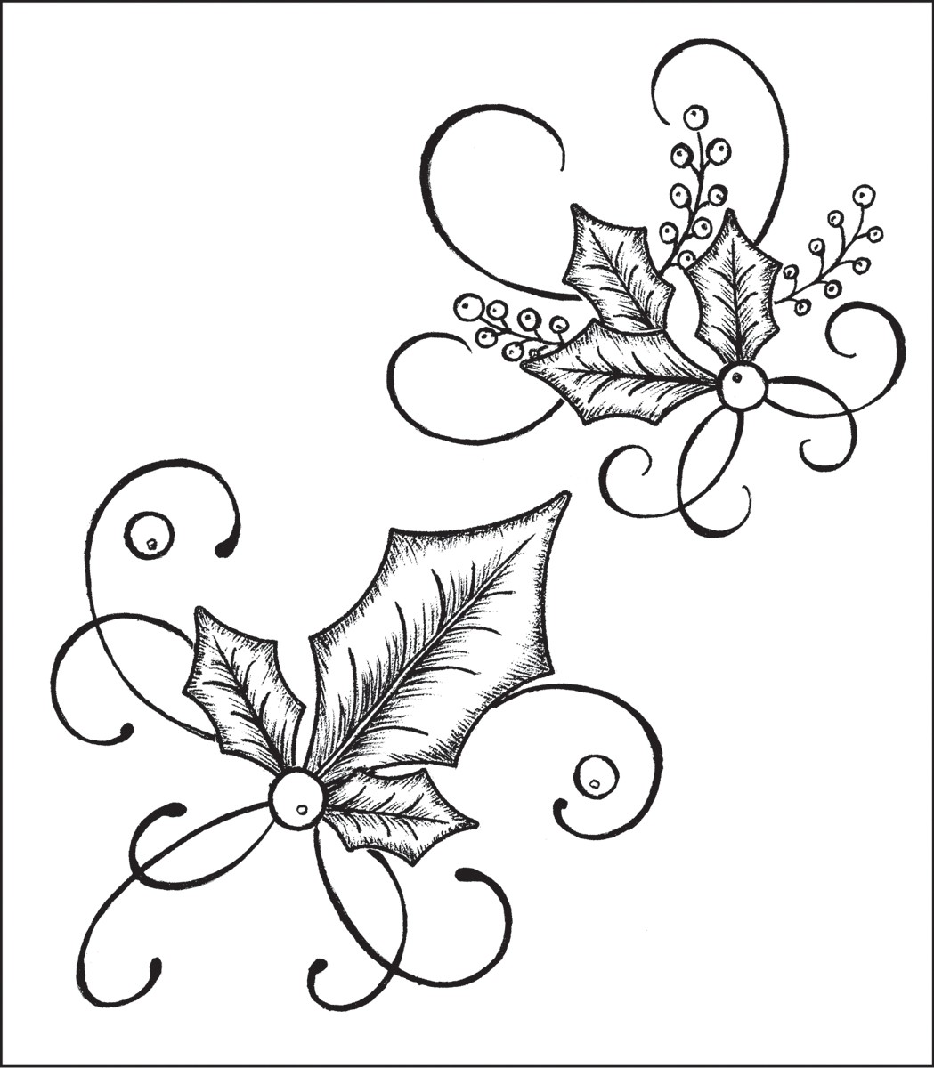 1049x1200 Holly Leaves