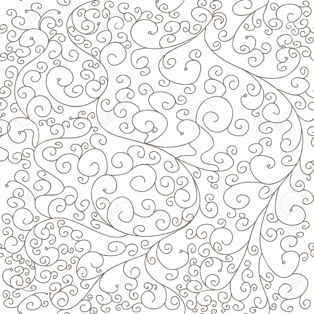1300x1300 Seamless Vector Texture With Drawing Swirls Royalty Free Cliparts