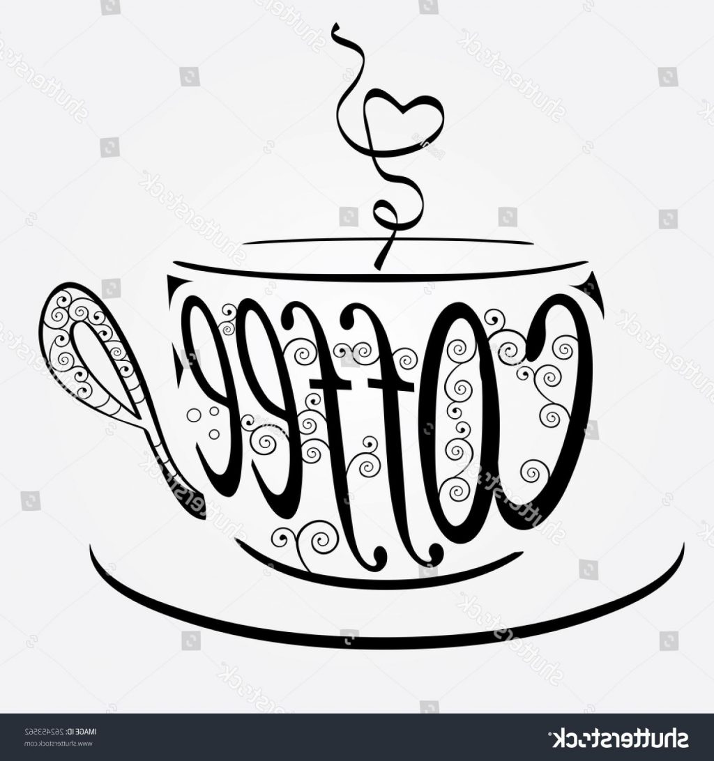1024x1092 Top 10 Stock Vector Coffee Cup With Stylized Word Swirls Drawing