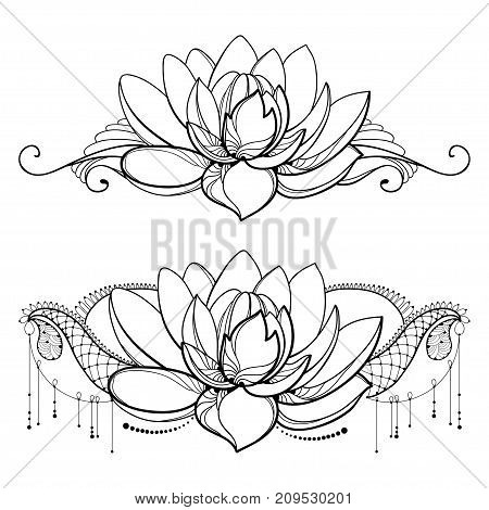 450x470 Vector Drawing Outline Lotus Vector Amp Photo Bigstock