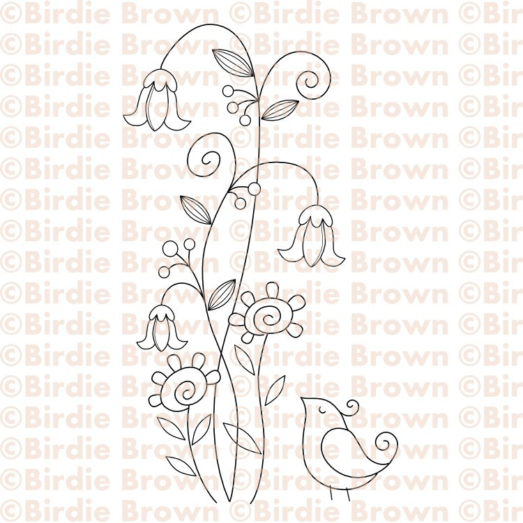 750x750 Swirly Flowers Amp Bird