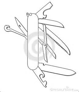 258x300 Swiss Army Knife Coloring Page Sketch Template Art