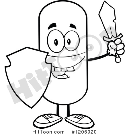 450x470 Pill Mascot Clipart