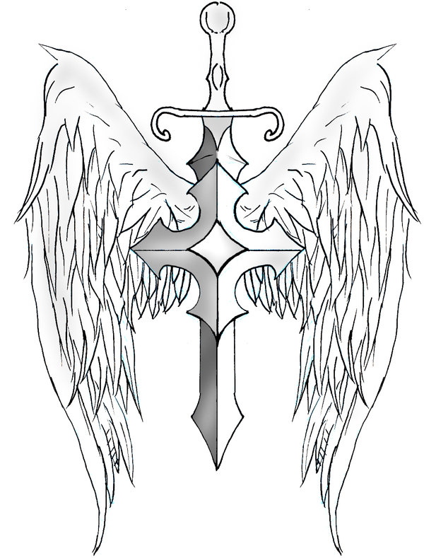 600x789 Sword And Shield Tattoo Designs Sword Wings By ~archerion