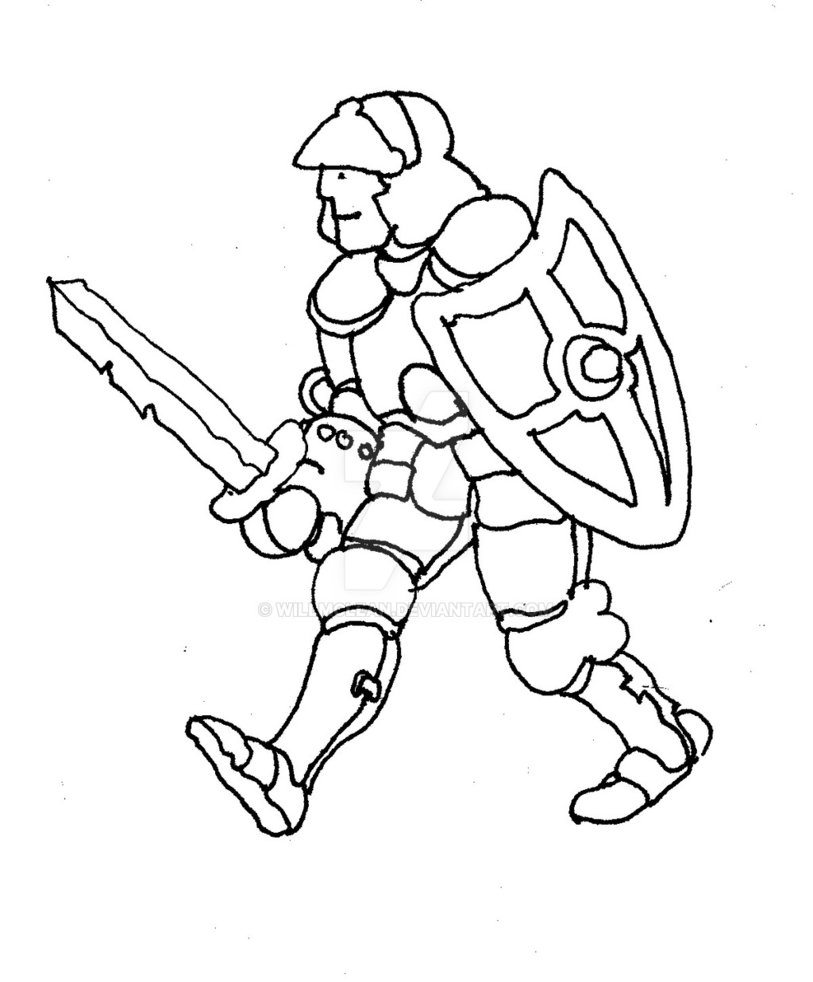 813x982 Warrior With Sword And Shield By Willmclean