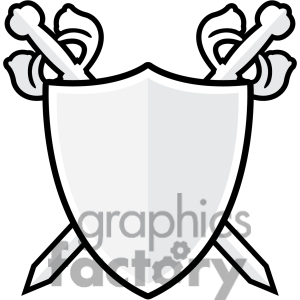 300x300 Clip Art Of Sword And Shield 002. 384824 By Graphics Factory