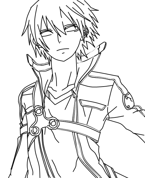 480x588 Kirito Sao Line Art By Shadexane
