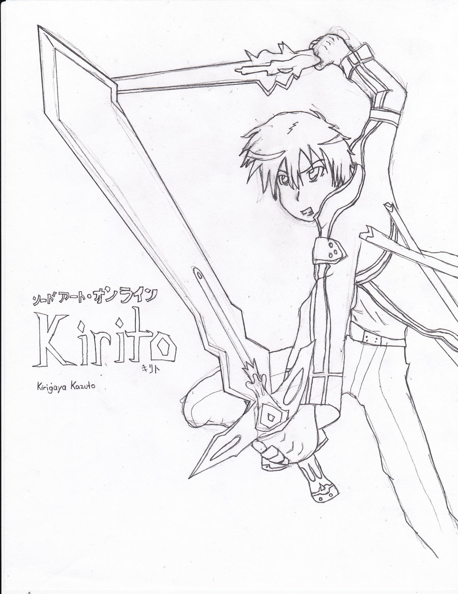 Sword Art Online Kirito Drawing at GetDrawings | Free download