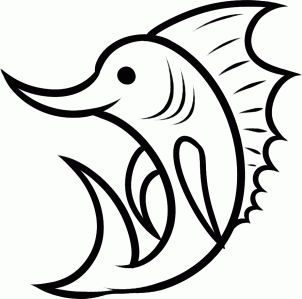 302x299 How To Draw How To Draw A Swordfish For Kids