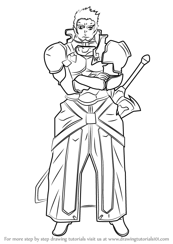 598x844 Learn How To Draw Eugene From Sword Art Online (Sword Art Online