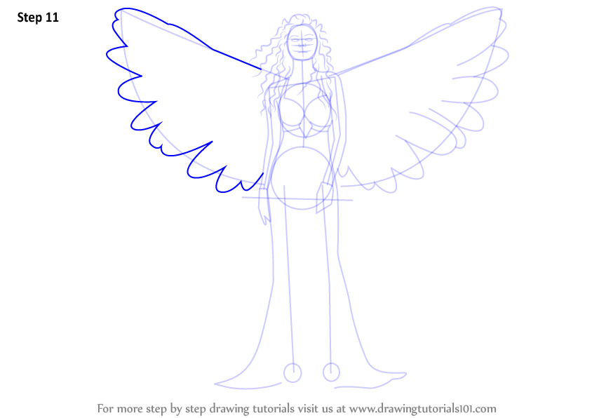 844x596 Learn How To Draw An Angel With Sword (Angels) Step By Step
