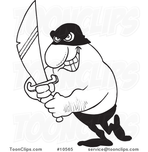 581x600 Cartoon Blacknd White Line Drawing Ofn Evil Guy Holding