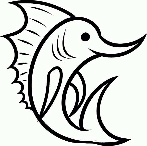 600x595 How To Draw Swordfish Coloring Page Color Luna