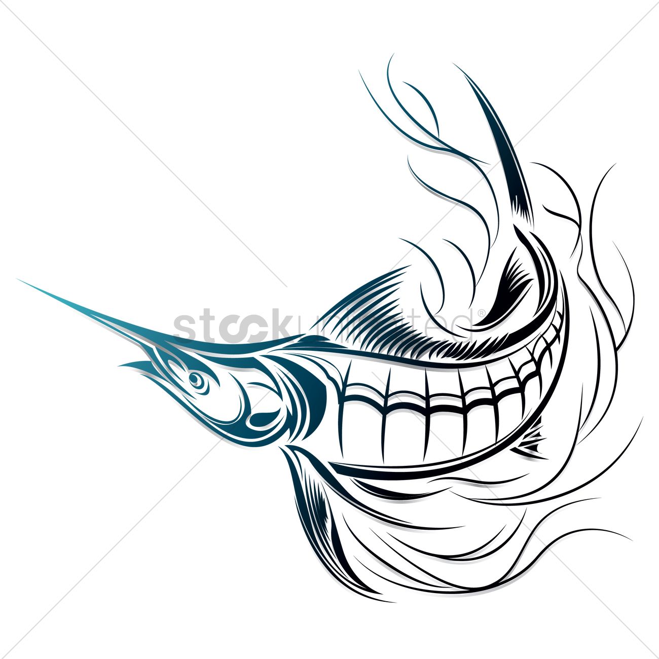 1300x1300 Free Swordfish Tattoo Vector Image