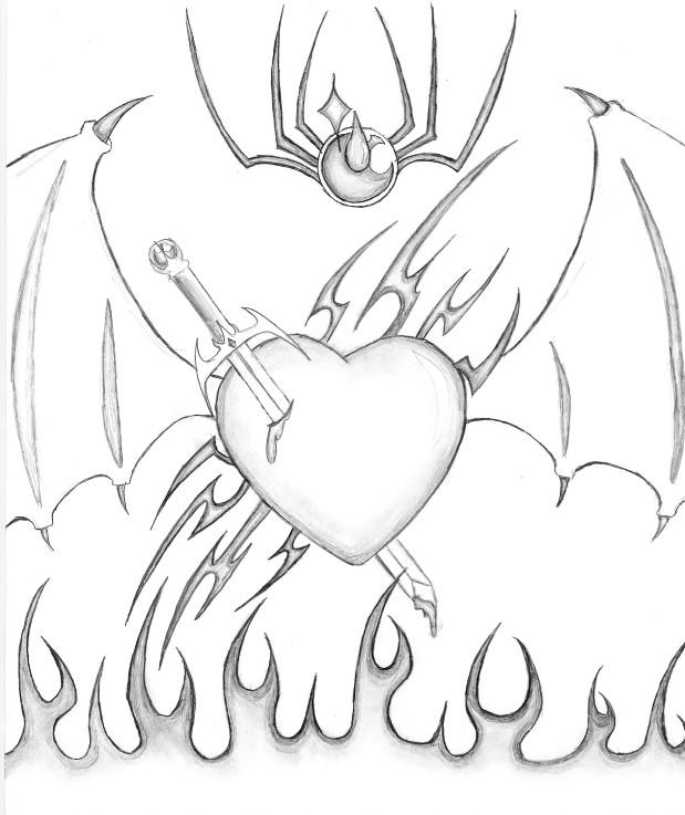 619x737 Drawings Of Sword And Hearts Of Hearts And Swords By