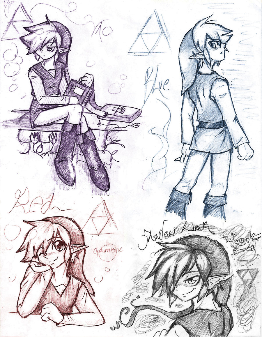 900x1157 Four Swords Sketches By Shadyblade Truewolf