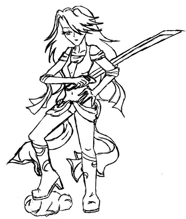 600x706 Swords Anime Girl With 2h By Anime Angel 180