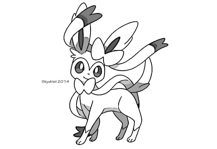 913x628 Sylveon Sketch By Skydriel