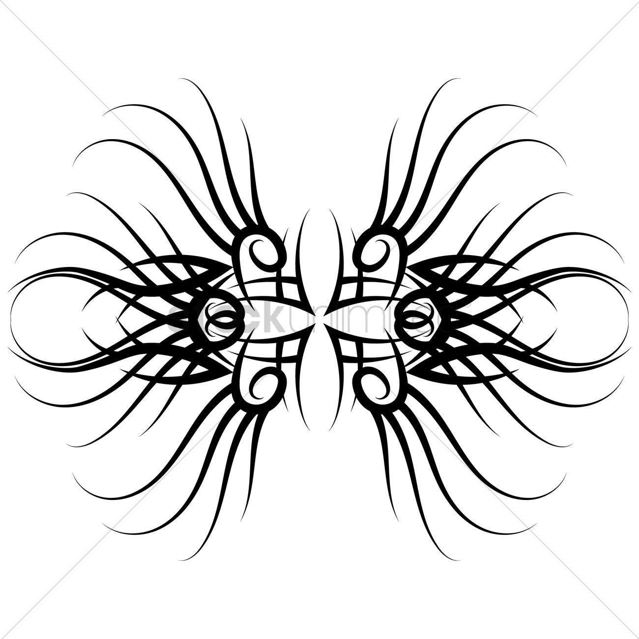 1300x1300 Symmetrical Tattoo Design Vector Image