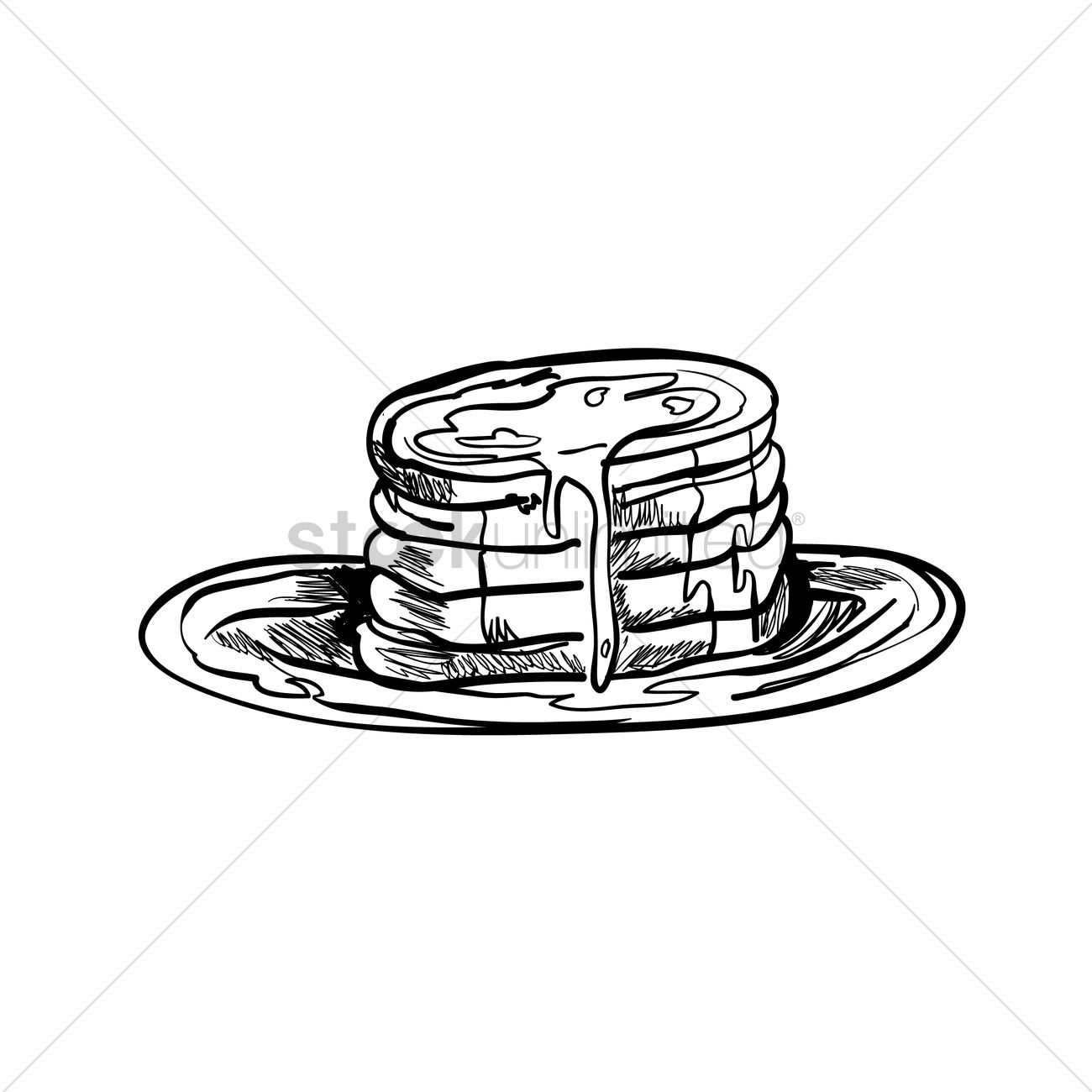 1300x1300 Maple Syrup Drizzled On Pancakes Vector Image