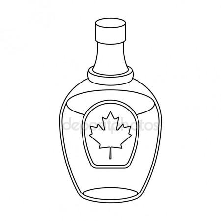 450x450 Canadian Maple Syrup In A Bottle. Canada Single Icon In Outline
