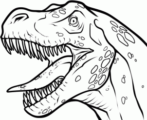 302x246 How To Draw A T Rex Head, Step By Step, Dinosaurs, Animals, Free