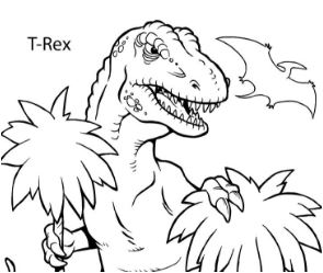 295x249 Dinosaur Tyrannosaurus T.rex Coloring Page