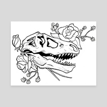 210x210 T Rex Skull, An Art Print By Fox