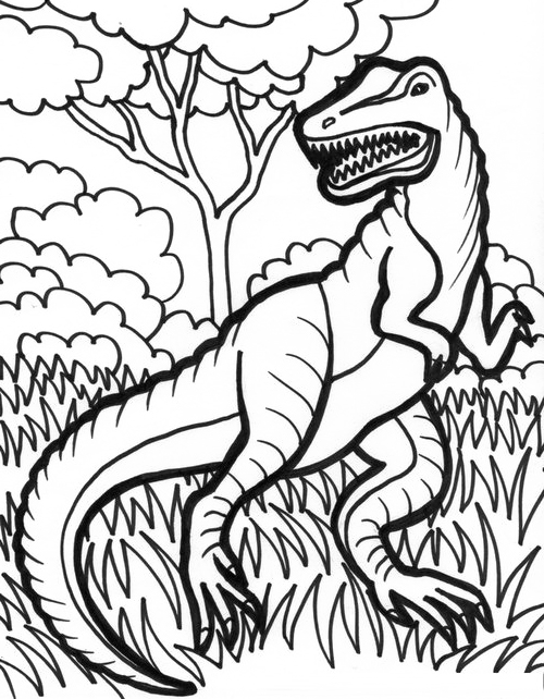 500x642 T Rex Dinosaurus Coloring Pages