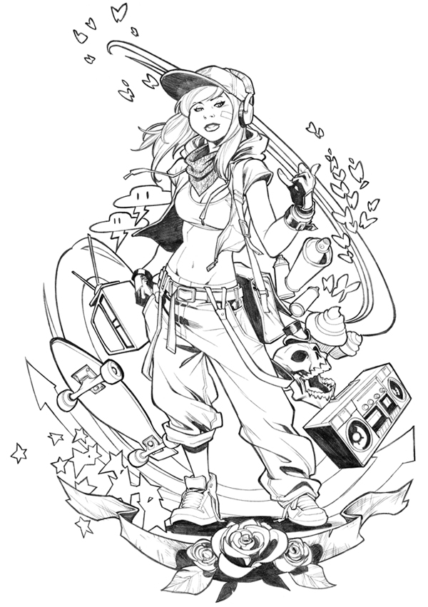 600x851 Punk Girl T Shirt Design Commission By Carlosgomezartist