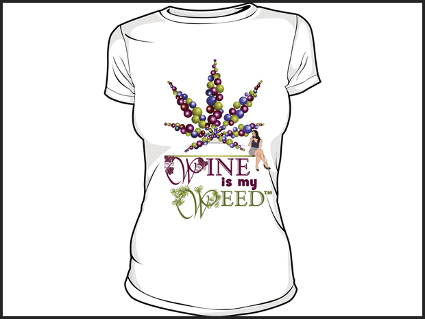 620x465 Wine Is My Weed Tee Shirt Design