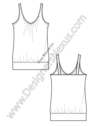 316x409 V17 Knit Tank Free Illustrator Fashion Flat Drawing Template