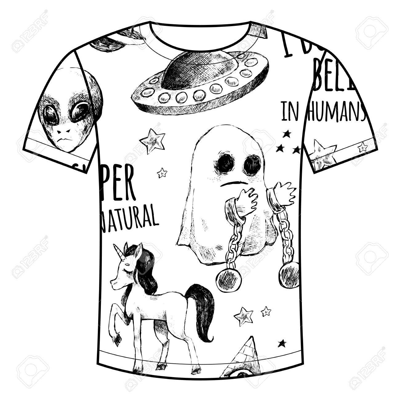 1300x1300 Vector Illustration Template T Shirt With A Print Pattern