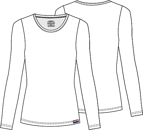 480x439 Women's Crew Neck Knit Tee Shirt Cherokee 4818 Central Uniforms