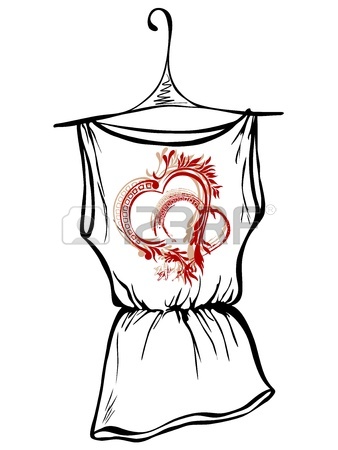 338x450 Sketch Design T Shirts. Abstract Drawing Heart Royalty Free