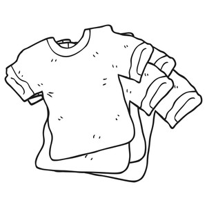 300x300 Freehand Drawn Black And White Cartoon T Shirts Royalty Free Stock
