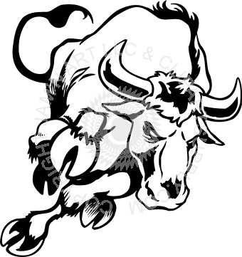 340x361 Charging Bull Drawing