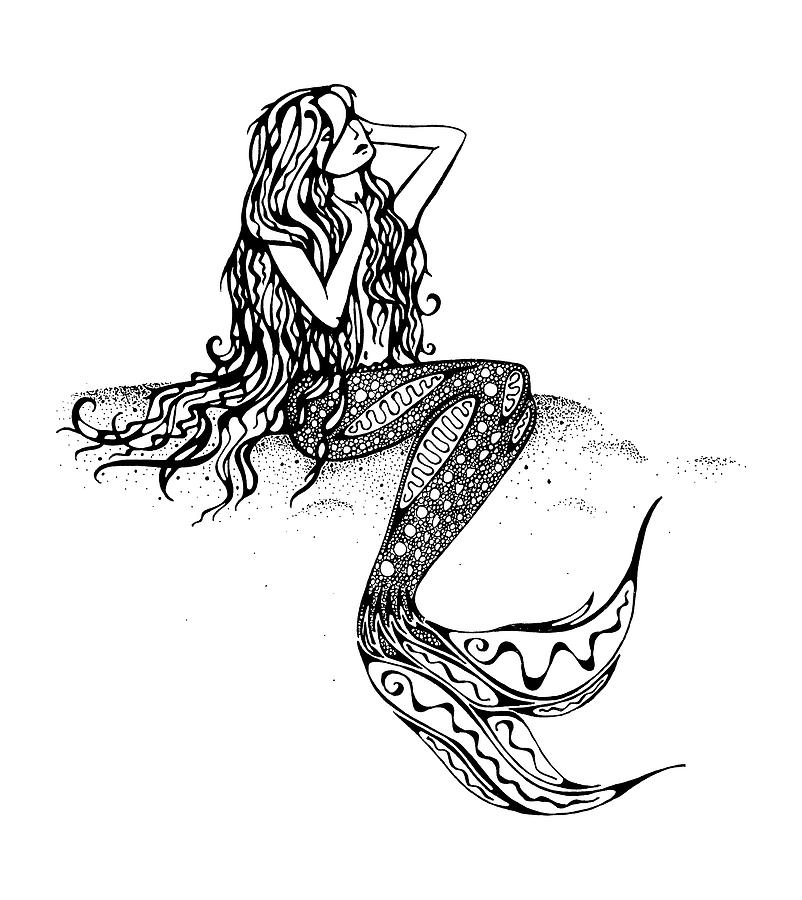 802x900 Mermaid Dreams 2 Drawing By Tabby Mittins