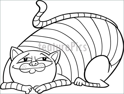 500x381 Pets Tabby Fat Cat Cartoon For Coloring