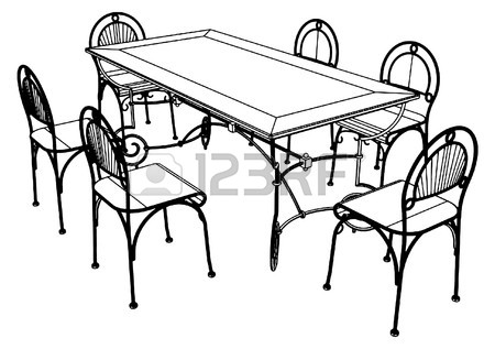 450x317 Set Table And Chairs Royalty Free Cliparts, Vectors, And Stock