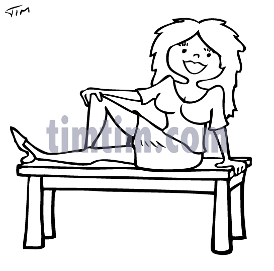 545x538 Free Drawing Of Ladies Table Bw From The Category People