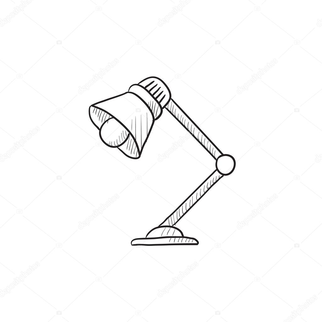 1024x1024 Table Lamp Sketch Icon. Stock Vector Rastudio